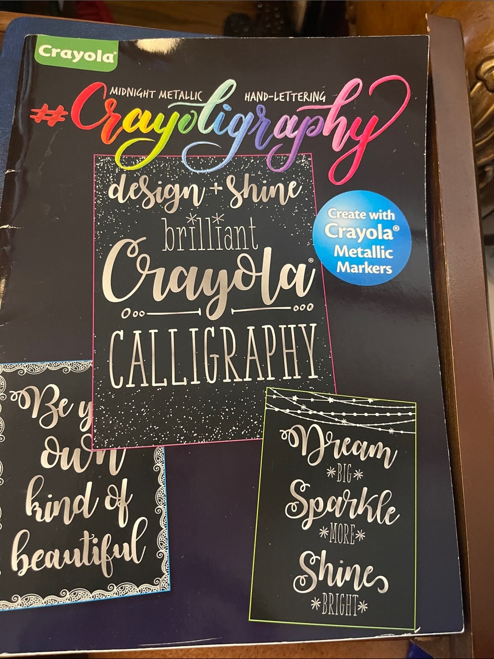 Crayola Crayoligraphy Calligraphy Practice Book with Colorful Metallic Accents